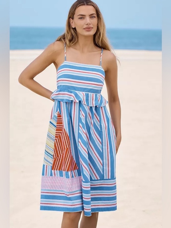Anthropologie Dresses & Skirts - NWT Anthropologie Celandine Sleeveless Square-Neck Knee-Length Striped Dress